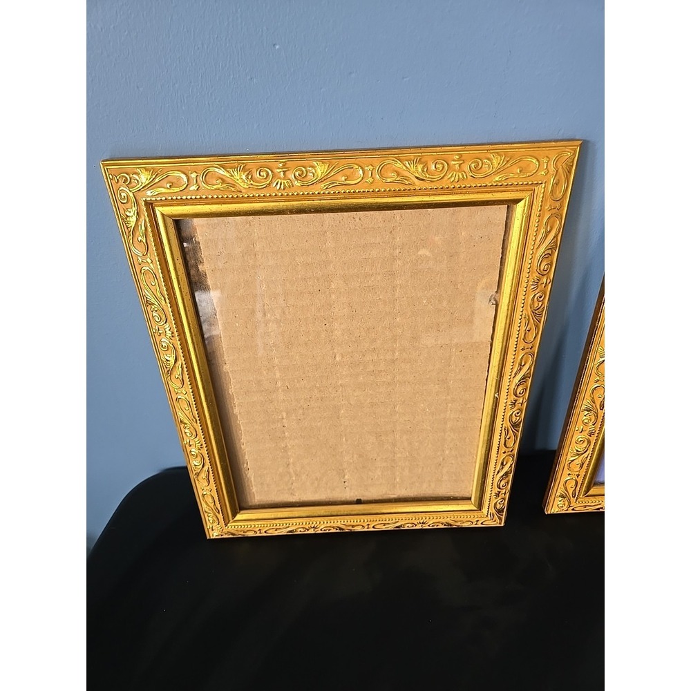Vintage DECOREL Gold Ornate 8 x 10 Photo Picture Frame Set Of 2 Wall Art - Picture 3 of 9